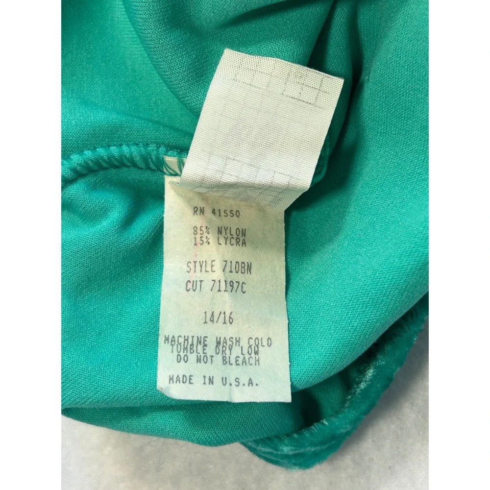 Jenni Rose Body Basics Kids Green Crushed Velvet Leotard Dance Gymnastics 14-16